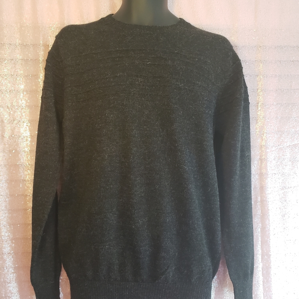 Baby Alpaca Men's Round Neck Pullover Sweater🦙🇧